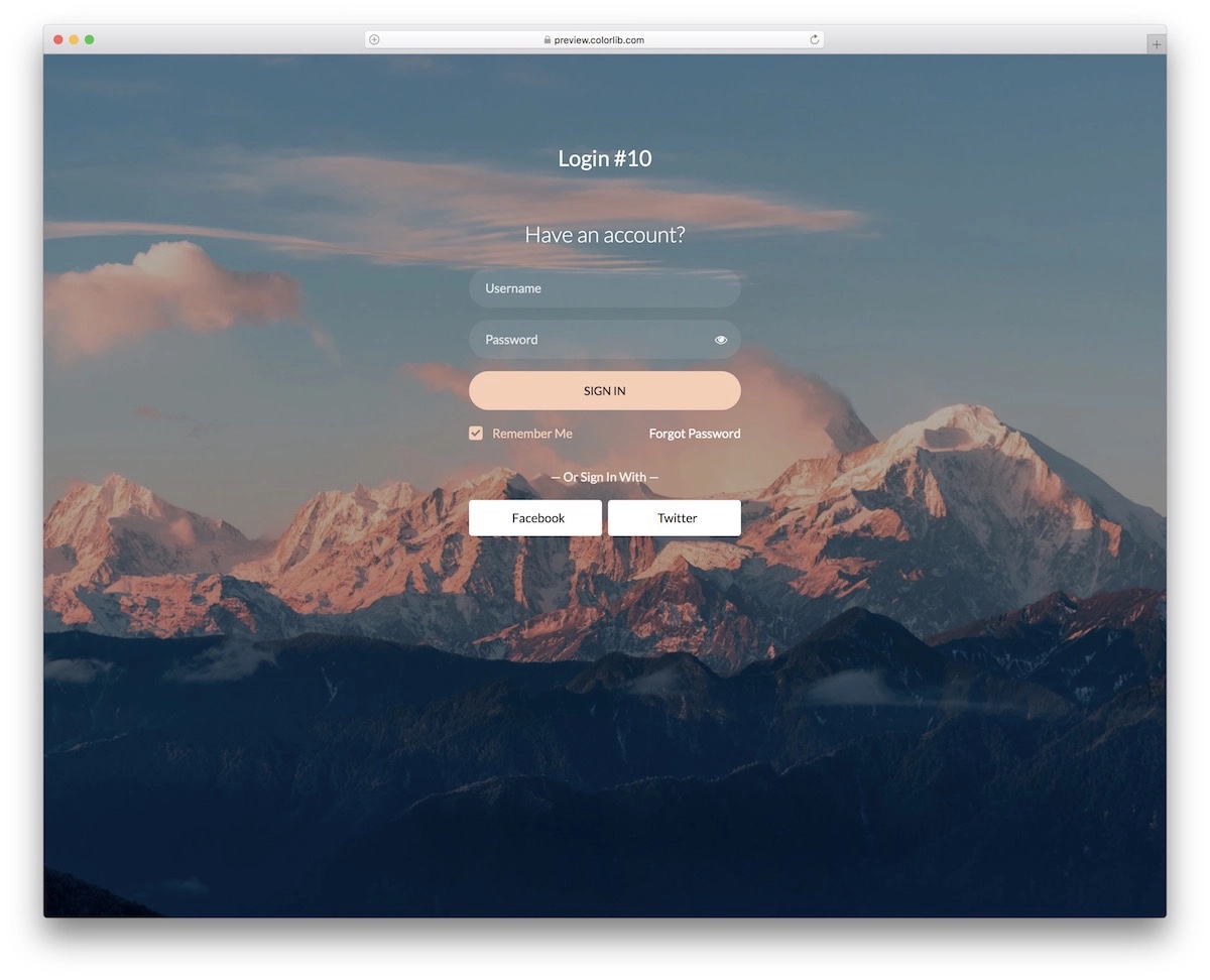 colorlib login form 20